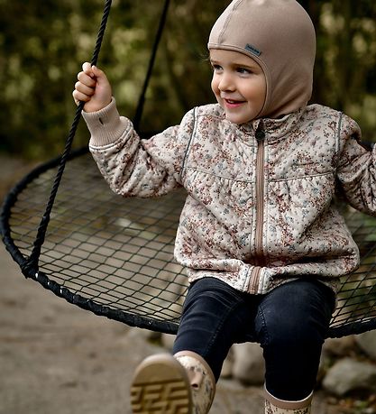 Mikk-Line Thermojacke - Recycelt - Nougat m. Blumen