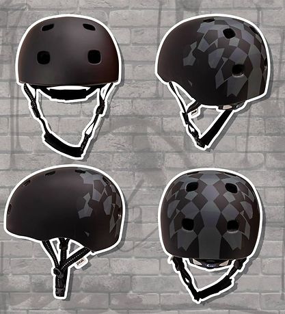 Crazy Safety Bicycle Helmet - Ramp - Black Squares
