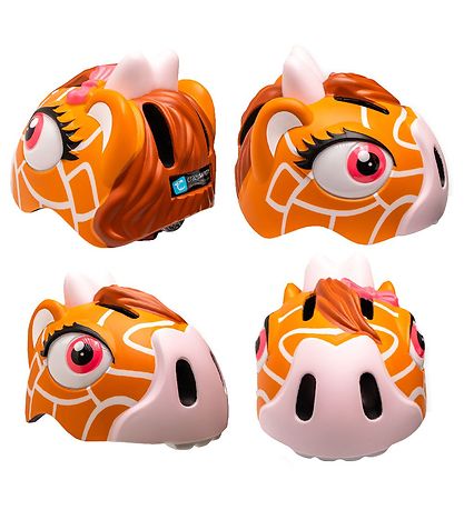 Crazy Safety Bicycle Helmet w. Light - Giraffe - Brown