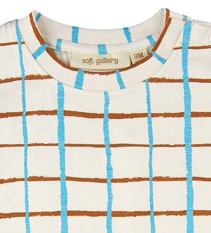 Soft Gallery T-shirt - SgJared - Check - Gardenia
