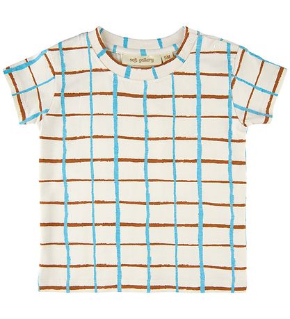 Soft Gallery T-shirt - SgJared - Check - Gardenia