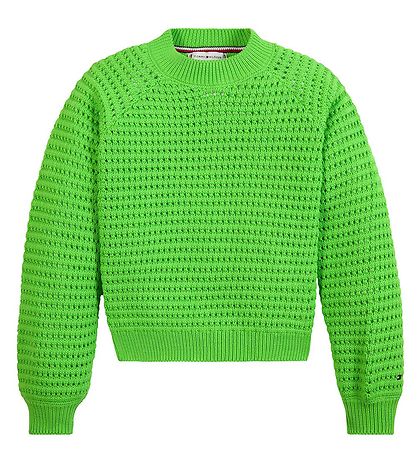 Tommy Hilfiger Tröja - Stickad - Virkning - Spring Lime