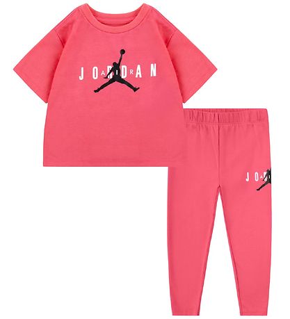 Jordan Stuttermabolur/Leggings - Bleikur