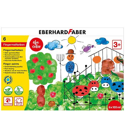 Eberhard Faber Fingramálning - 6 Stk. - 100 ml.