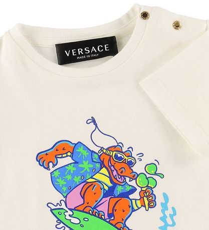 Versace T-shirt - White w. Crocodile