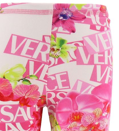 Versace Leggings - Logo Orchid - White/Pink Floral