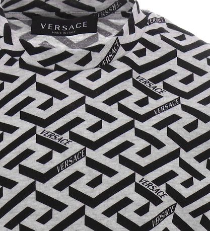 Versace T-shirt - La Greca - Grey Melange/Black