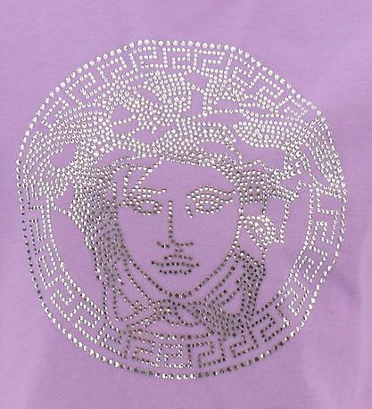 Versace T-shirt - Medusa Strass - Baby Violet w. Crystals
