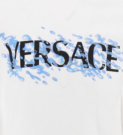 Versace T-Shirt - Wei m. Blau/Schwarz