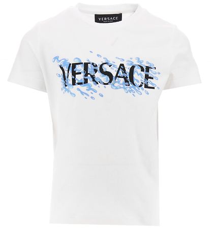 Versace T-shirt - White w. Blue/Black