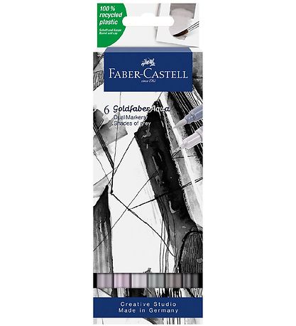 Faber-Castell Tússlitir - 6 Stk. - Grátt