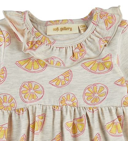 Soft Gallery Kleid - SgJenni - Oranges - Light Grey Melange AOP