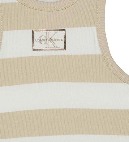 Calvin Klein Tanktop - Rib - Bright White/Classic+ Beige