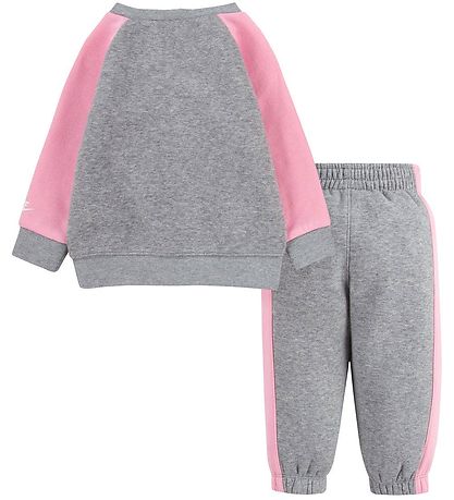 Nike Sweat Set Sweatshirt Sweatpants Dark Grey Heather Pink KW IE