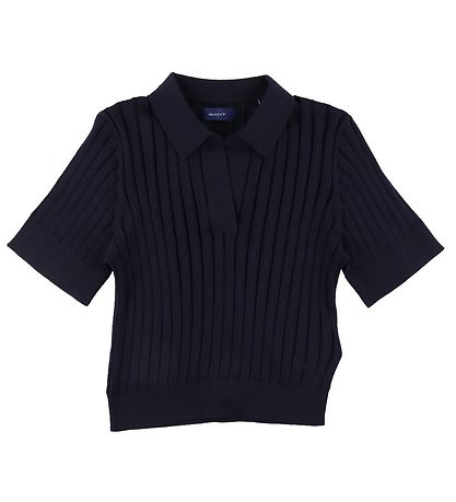 GANT Polo - Prjónað - Rib - Skera - Evening Blue