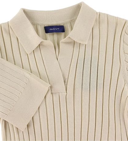 GANT Polo - Knitted - Rib - Cropped - Putty