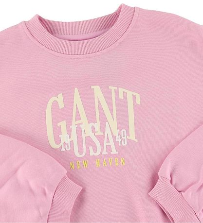 GANT Peysa - C-háls - Uppskorið - Milky Bleikt