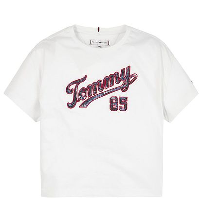 Tommy Hilfiger T-shirt - Paljetter Tee - Vit