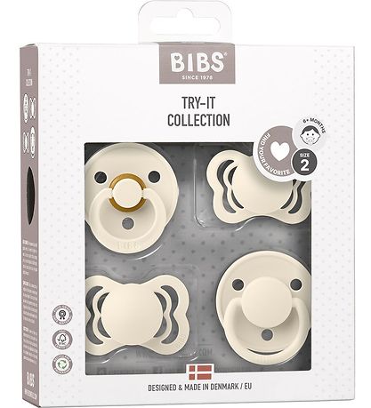 BIBS Pacifiers - Try-It Collection - 4-Pack - Size 2 - Ivory