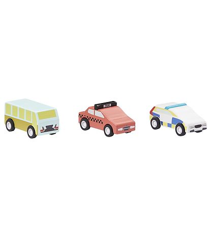 Kids Concept Autos - 3er-Pack - Zurückziehen - Aiden