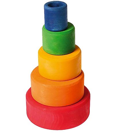 Grimms Wooden Toy - Stacking bowls - 5 Parts - Red