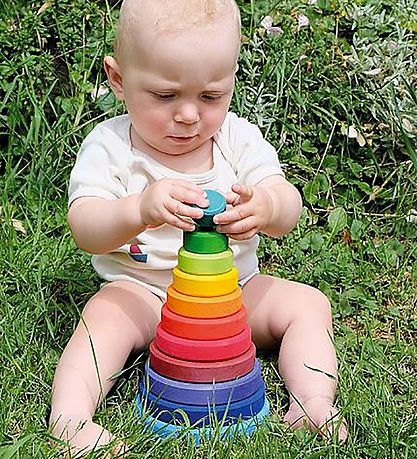 Grimms Wooden Toy - Stacking Tower - 11 Parts - Multicolour