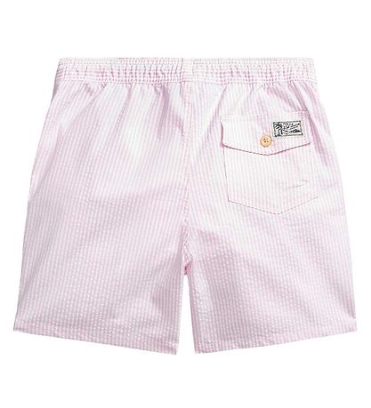 Polo Ralph Lauren Swim Trunks Classic II Pink White Striped KW GR