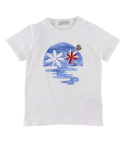 Moncler T-shirt/Shorts - Blå/Vit m. Tryck