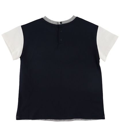 Emporio Armani T-shirt - Grey Melange/Navy w. White