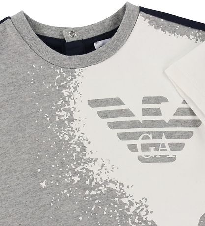 Emporio Armani T-shirt - Grey Melange/Navy w. White