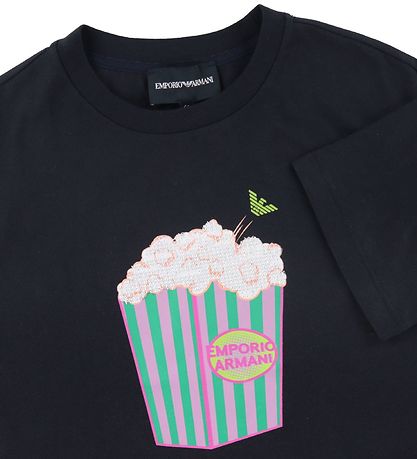 Emporio Armani T-shirt - Navy w. Popcorn