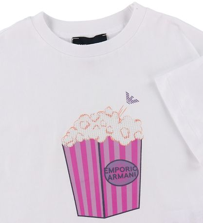 Emporio Armani Stuttermabolur - Hvítur M. Popcorn