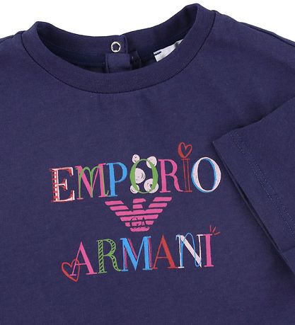 Emporio Armani T-shirt - Blu Mora w. Print
