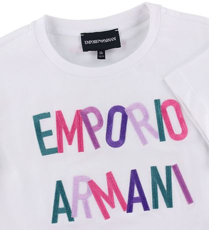 Emporio Armani Stuttermabolur - Hvítur M. Útsaumur