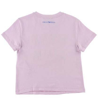 Emporio Armani Stuttermabolur - Ljós fjólublátt M. Útsaumur