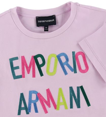 Emporio Armani Stuttermabolur - Ljós fjólublátt M. Útsaumur