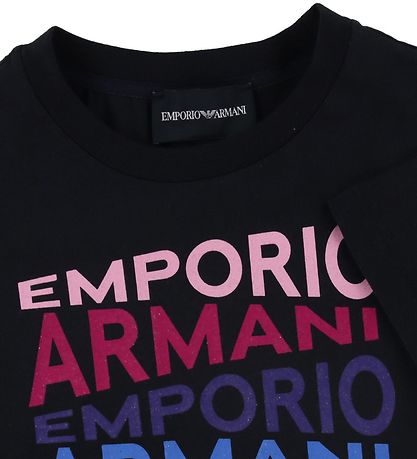 Emporio Armani T-shirt - Navy w. Print/Glitter