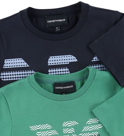 Emporio Armani T-shirts - 2er-Pack - Grün/Navy m. Logo