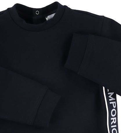 Emporio Armani Bluse - Navy m. Logo-Streifen