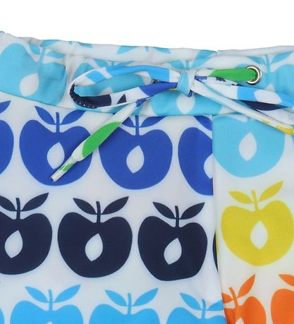 Småfolk Swim Trunks w. Retro Apples - UV50+ - Blue Atoll