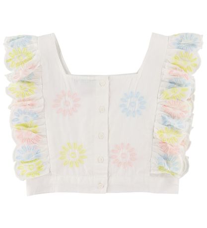 Stella McCartney Kids Top - Kurz geschnitten - Weiß/Pastel m. Bl