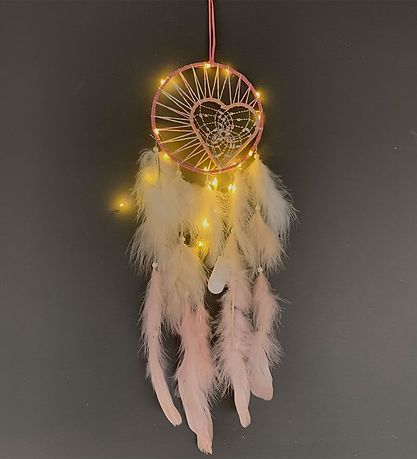 MillaVanilla Traumfänger - Aufhängung m. Feder/LED Licht - Rosa