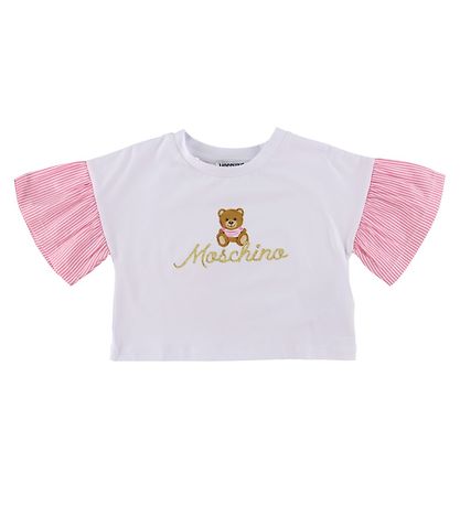 Moschino Stuttermabolur/Gallastuttbuxur - Hvítur/Blár M. Lógó/Gu