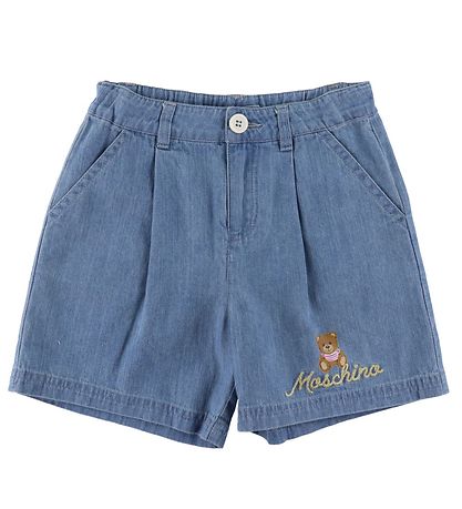 Moschino Stuttermabolur/Gallastuttbuxur - Hvítur/Blár M. Lógó/Gu