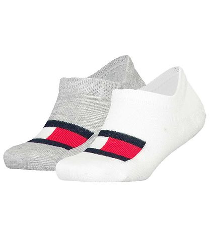 Tommy Hilfiger Socken - 2er-Pack - Füßlinge - Weiß/Grau