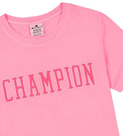 Champion Fashion Stuttermabolur - Áður háls - Bleikt
