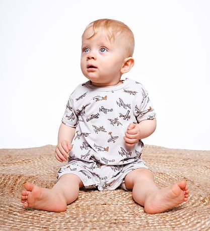 Hust and Claire Summer Romper - Milu - Bamboo - Wheat Melange