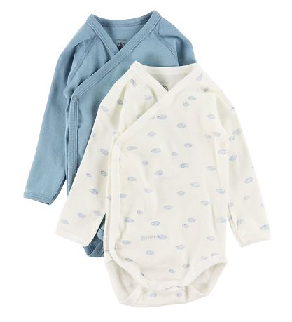 Petit Bateau Body l/ä - 5-pack - Blå/Vit