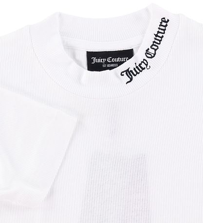 Juicy Couture Stuttermabolur - Skola Rib - Hvítt