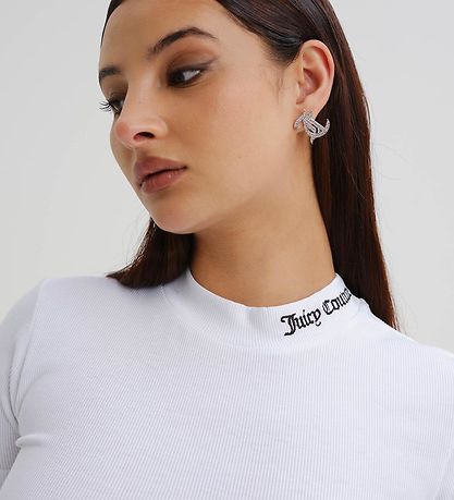Juicy Couture Stuttermabolur - Skola Rib - Hvítt